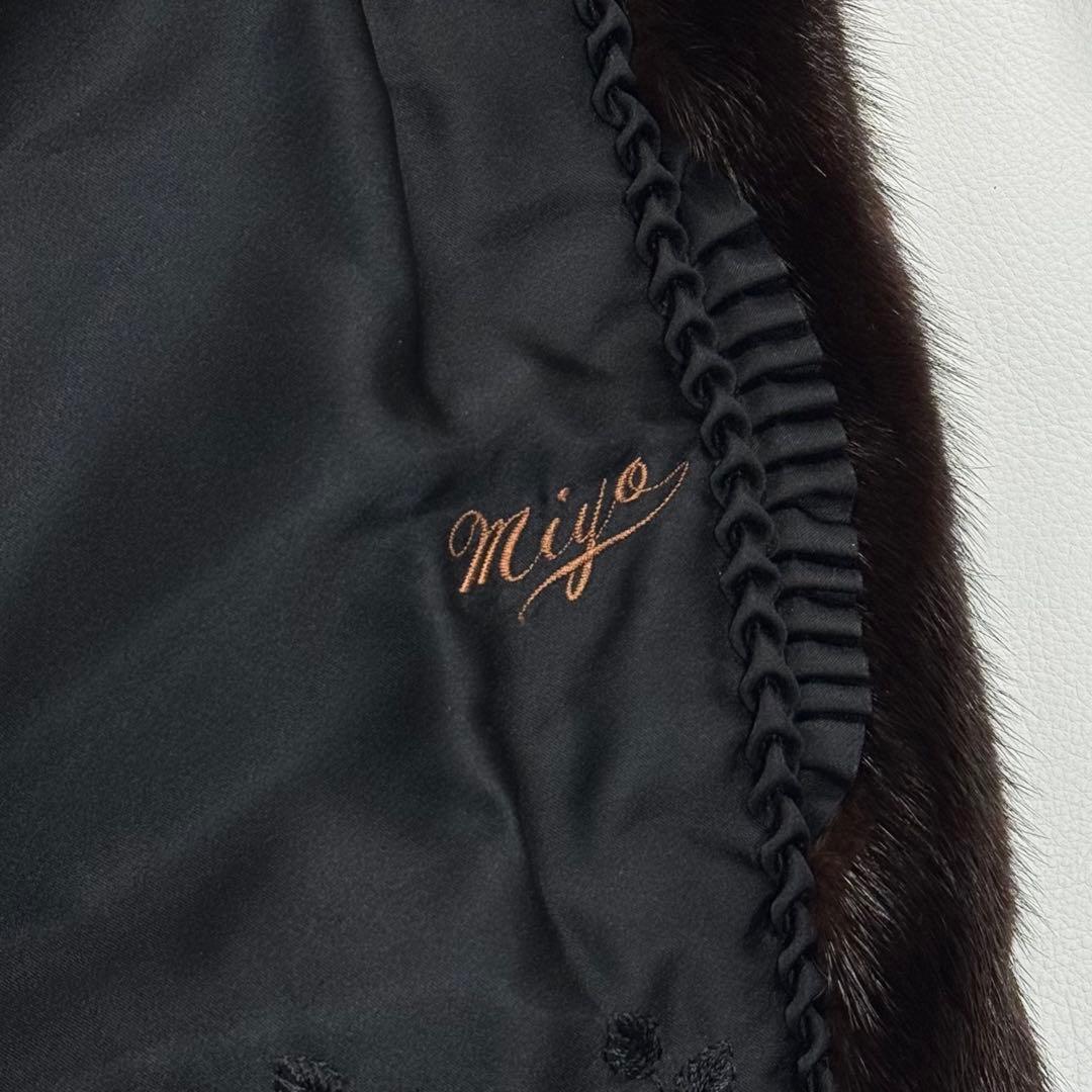 エンバ ブラックグラマ 本毛皮 ファーコート ハーフコート なめし柔らか 艶◎