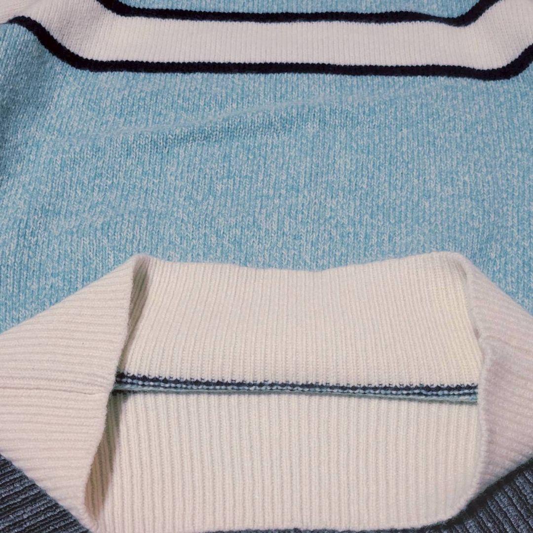 【極美品】JUN&ROPE フロントロゴパフスリーブ長袖プルオーバー 水色