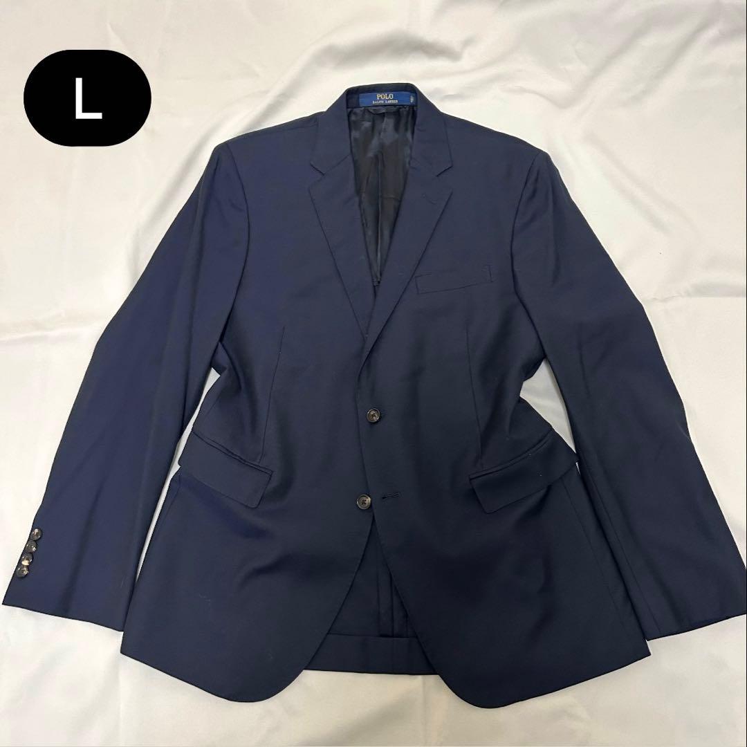 【極美品】現行タグ ポロラルフローレン イタリア製 紺ブレ 2ボタン 背抜き