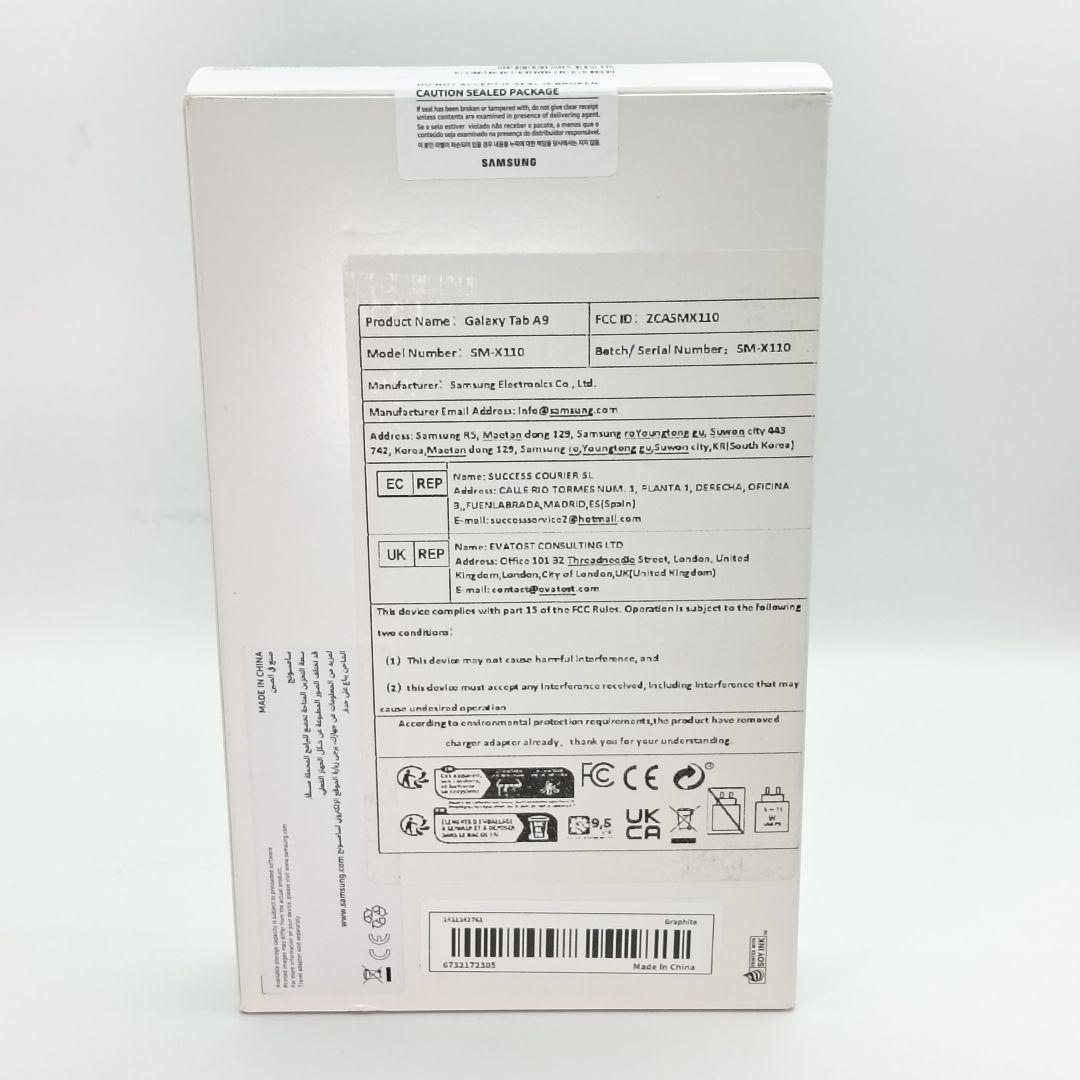 Samsung Galaxy Tab A9 4GB/64GB WiFiモデル黒鉛