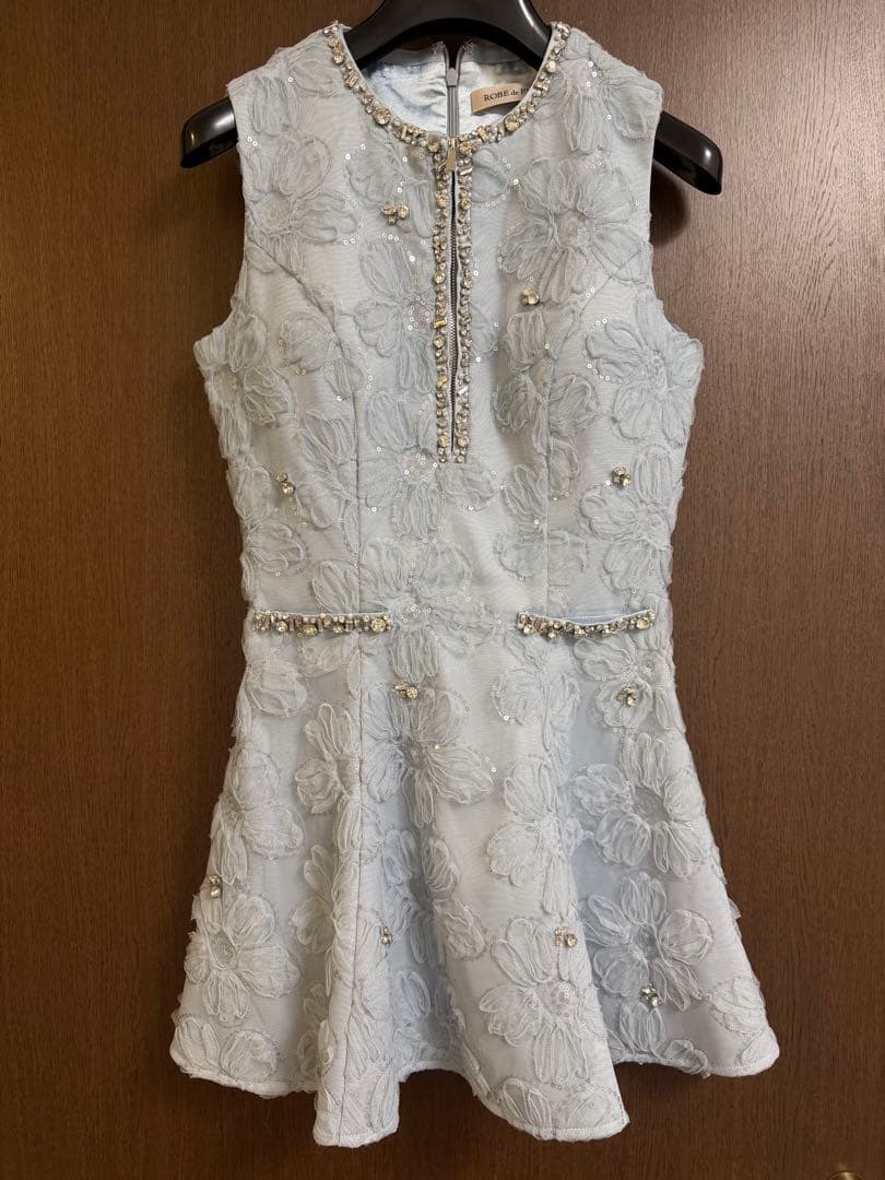 ROBE de FLEURS 水色 フレアドレス S