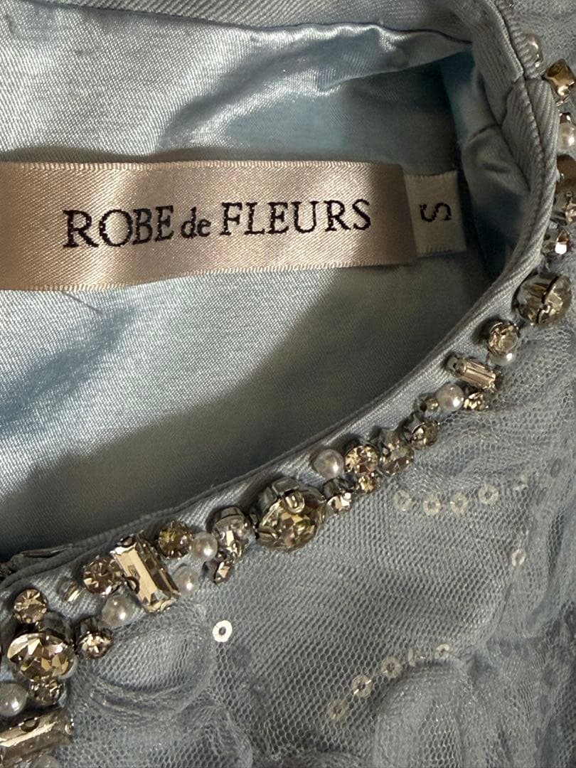 ROBE de FLEURS 水色 フレアドレス S