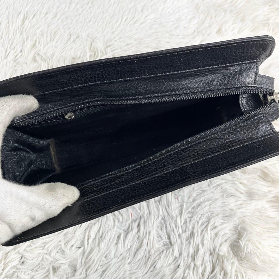 極美品 GIANNI VERSACE レザー クラッチバッグ メデューサ 黒