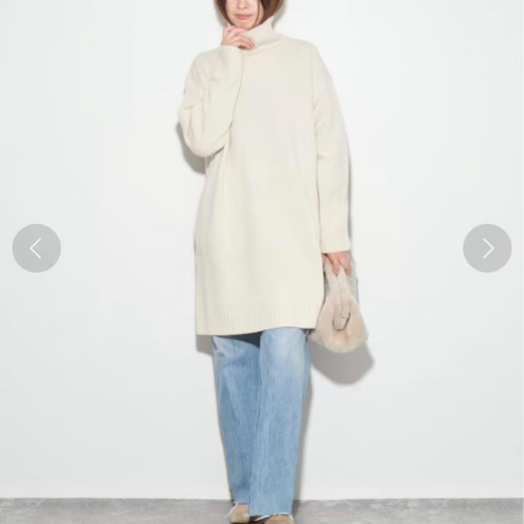 【新品】plage スーパーファインウールカシミヤハイネックミニワンピース 近年