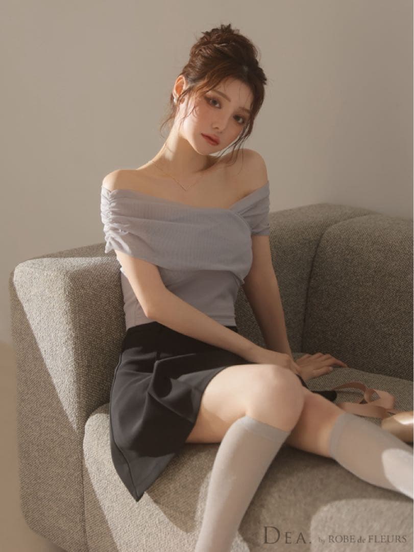 ブルーS 3388 半袖　ディア　ローブドフルール　ブリエ　キャバドレス