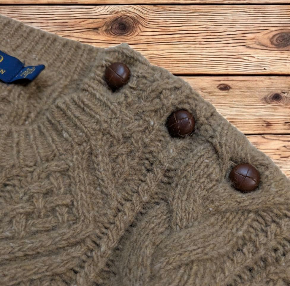 ✨希少✨POLO ポロラルフローレン ケーブルニット アランニット くるみボタン