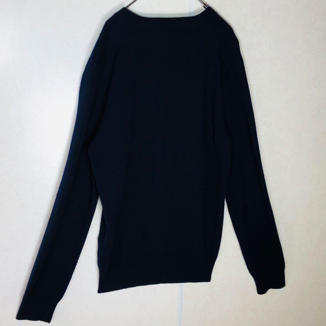 【人気デザイン】コムデギャルソン Vネック ニット セーター M ネイビー