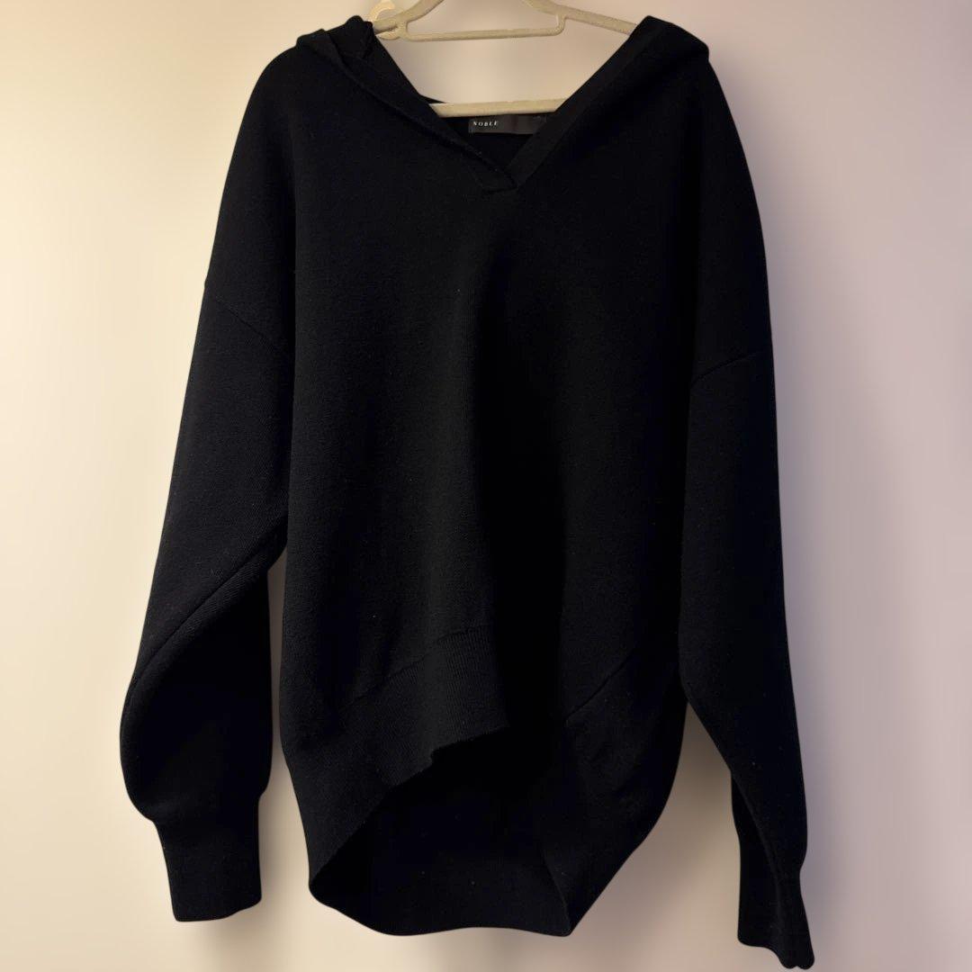 NOBLE 接結タック編みフードプルオーバー