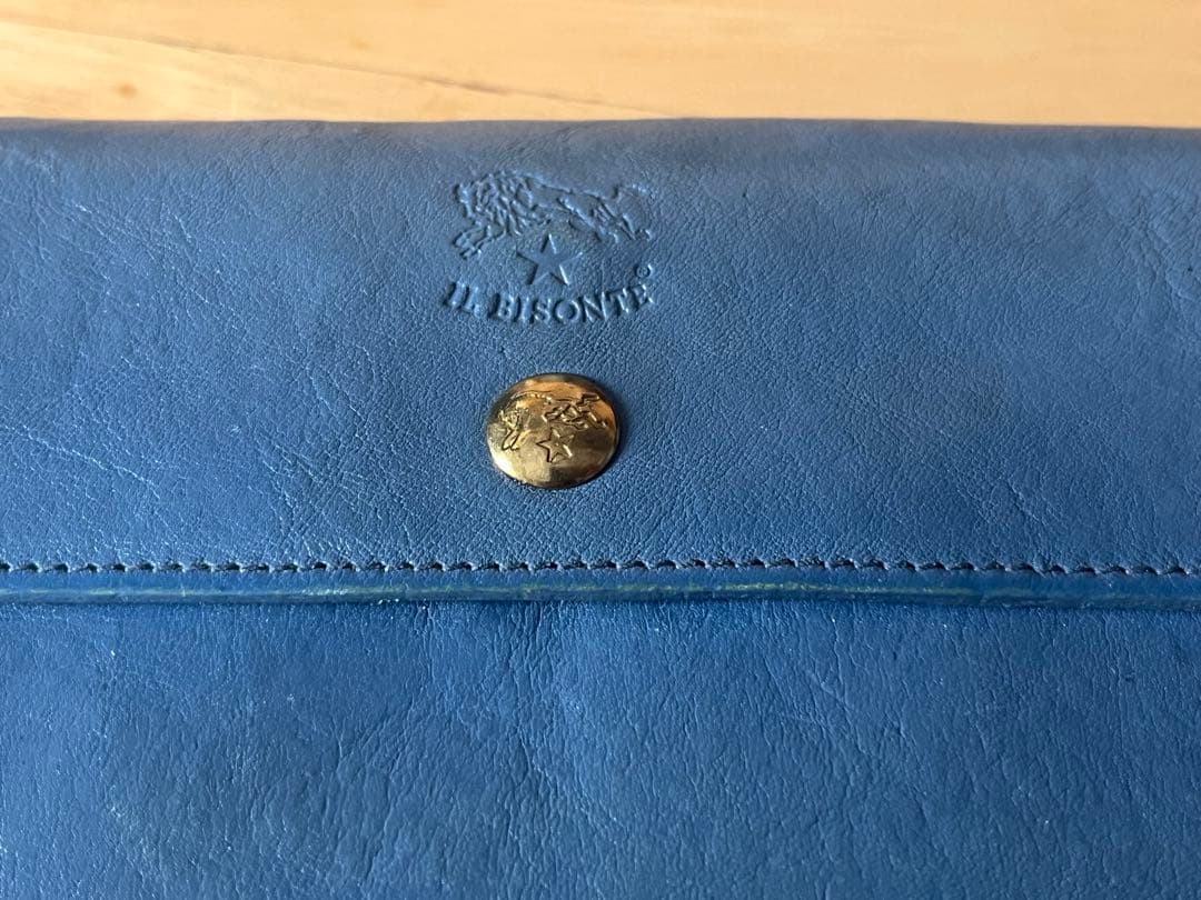 Lemon イルビゾンテ 長財布 ブルー系 ネイビー系 ロゴ型押し 収納多