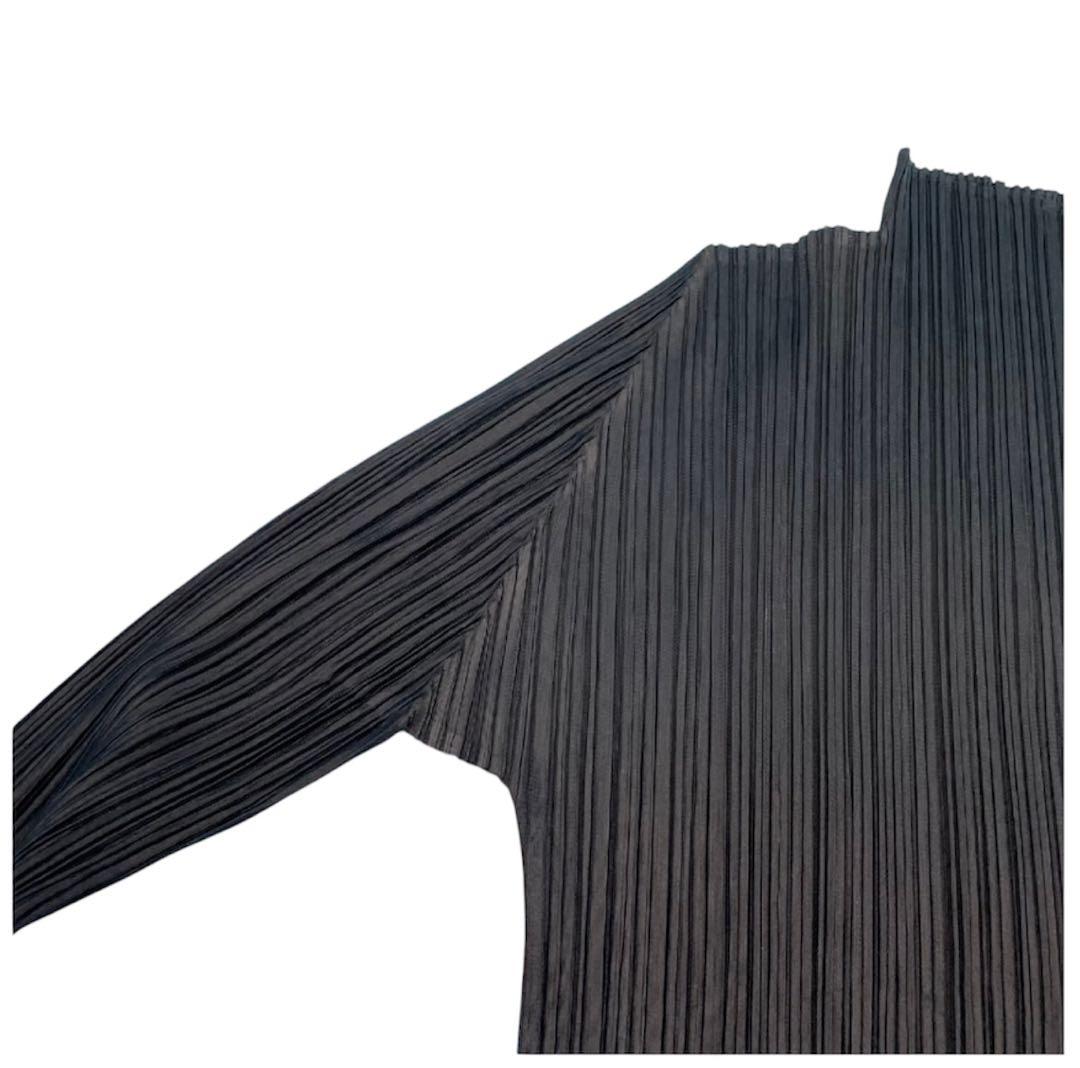 PLEATS PLEASE ハイネック ブラウス カットソー ブラック 黒