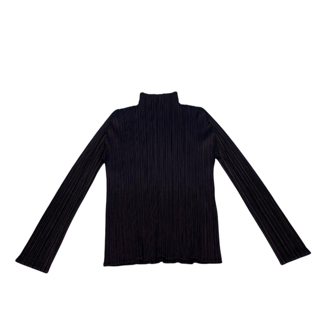 PLEATS PLEASE ハイネック ブラウス カットソー ブラック 黒