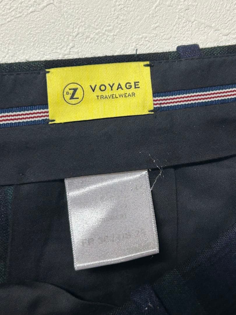 BERNARD ZINS チェック柄スラックス ネイビー/グリーン