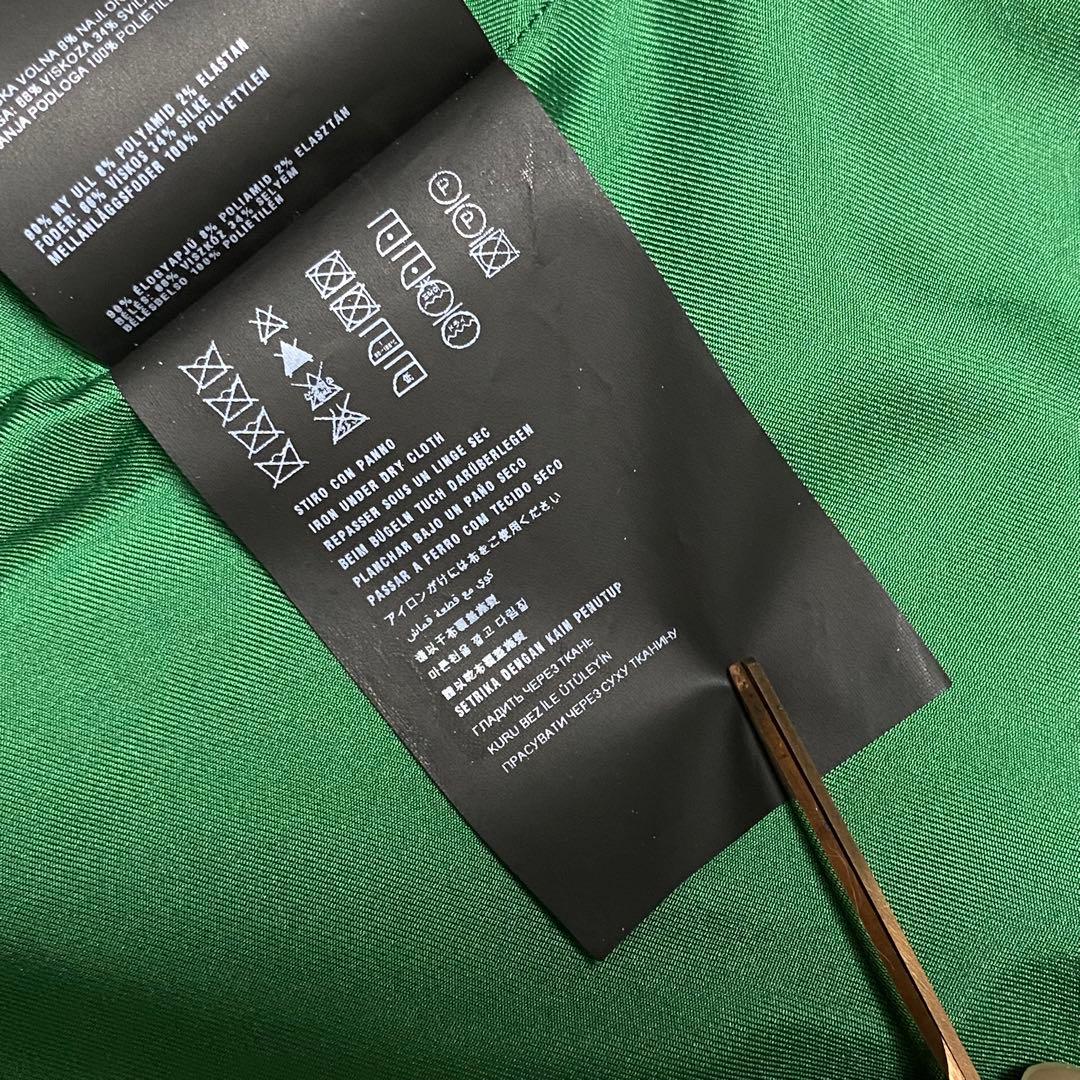 美品 PRADA プラダ テーラードジャケット チェック オレンジ グリーン