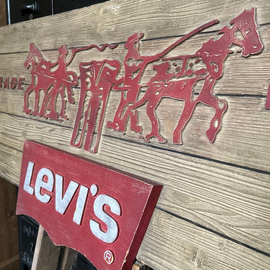 【希少】リーバイス Levi's 大型看板 ウッドサイン 店舗什器 非売品 レア