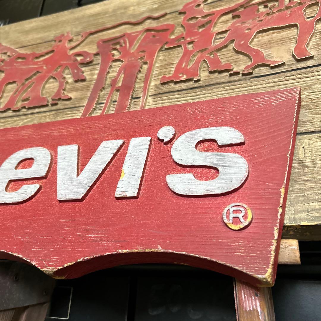 【希少】リーバイス Levi's 大型看板 ウッドサイン 店舗什器 非売品 レア