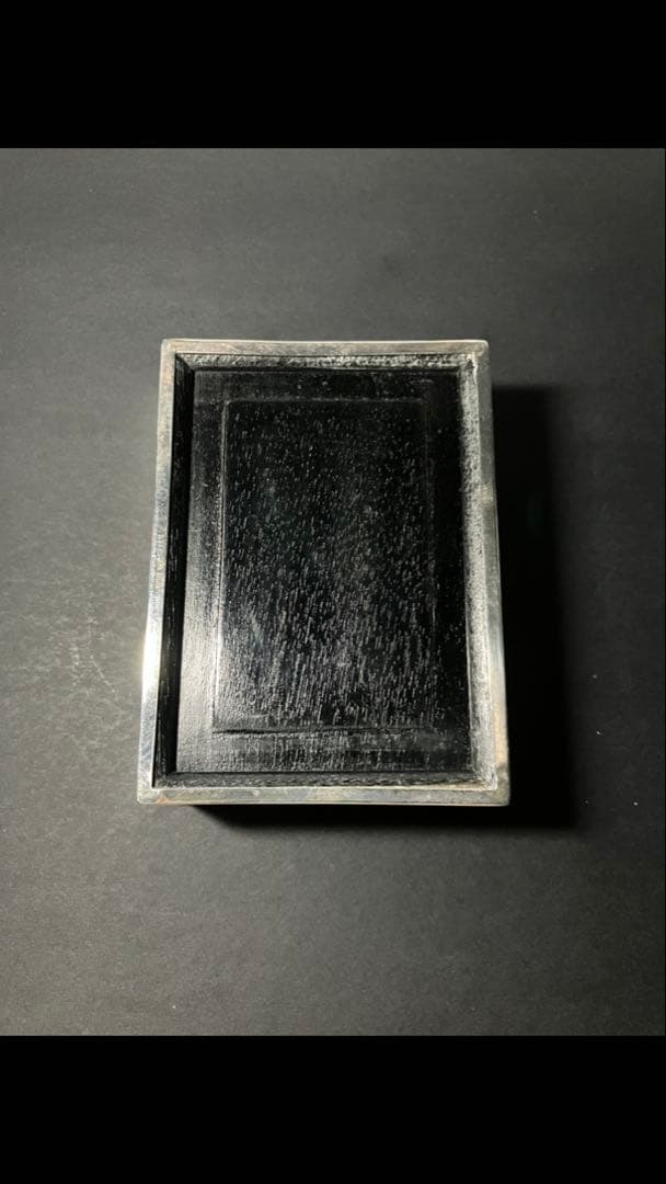 【唐草銀器】STERLING950 銀製小箱／黒檀内張・210gアンティーク銀器