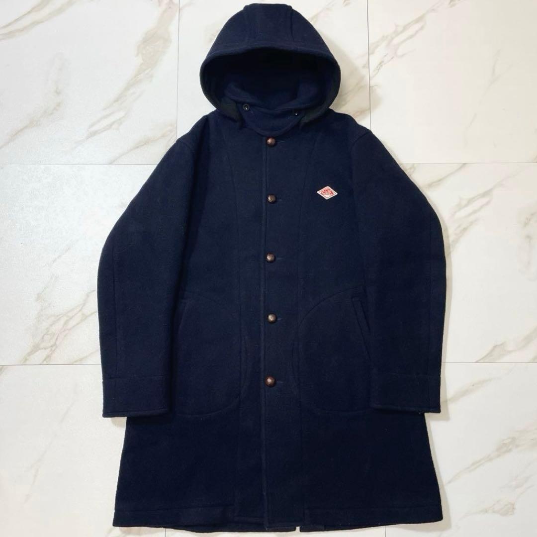 【希少44サイズ 美品2way】ダントン ウールモッサ フーデットコート ロング
