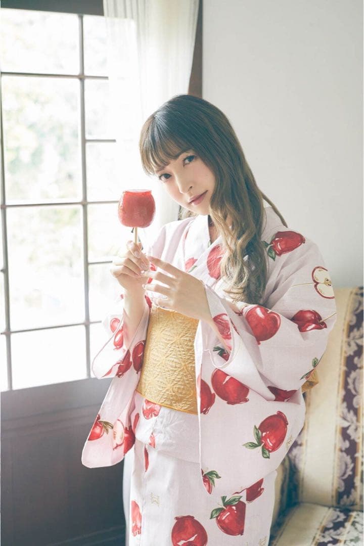 Maison de FLEUR Petite Robe 果音 林檎飴浴衣 ピンク