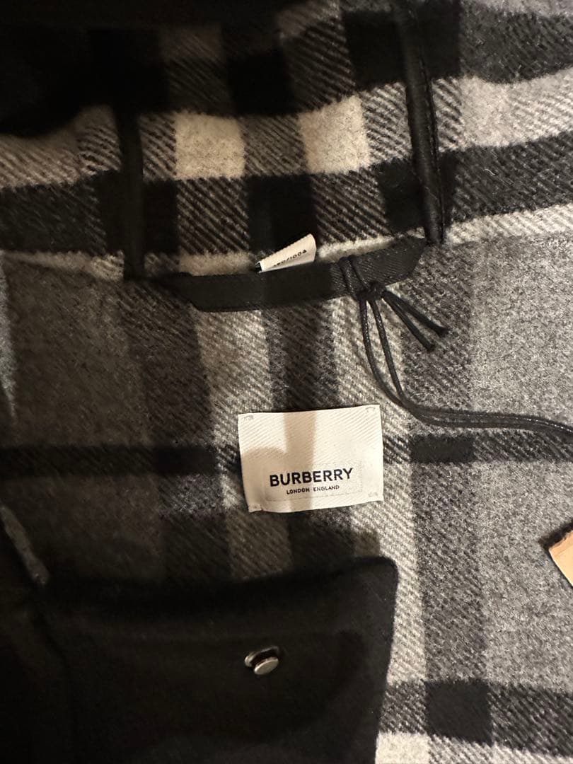 \"sora\"バーバリー　ウールダッフルコート チェック柄　新品