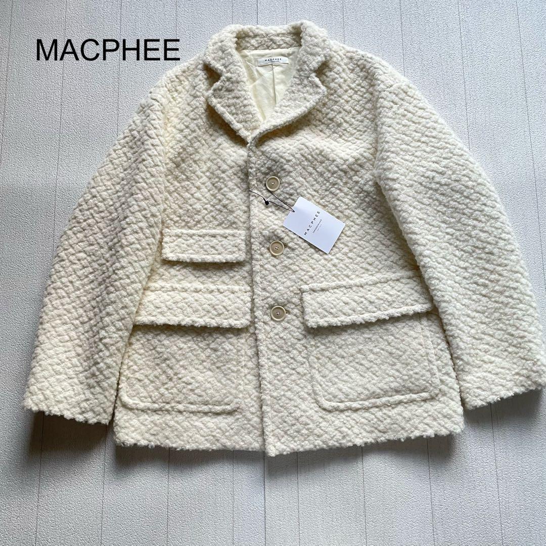 MACPHEE フラッフィー オーバーサイズドジャケット ホワイト　36