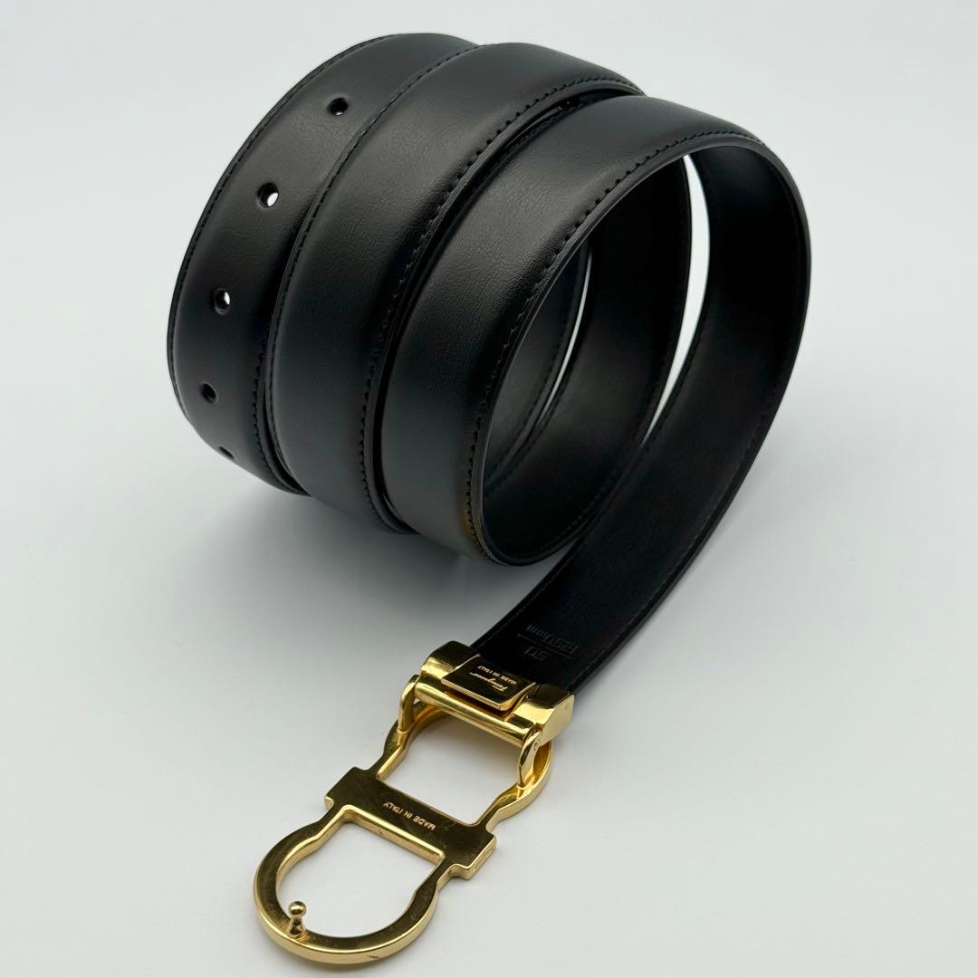 ✨良品✨フェラガモ ダブルガンチーニ 新品ベルト 本革 ゴールド金具 男女兼用