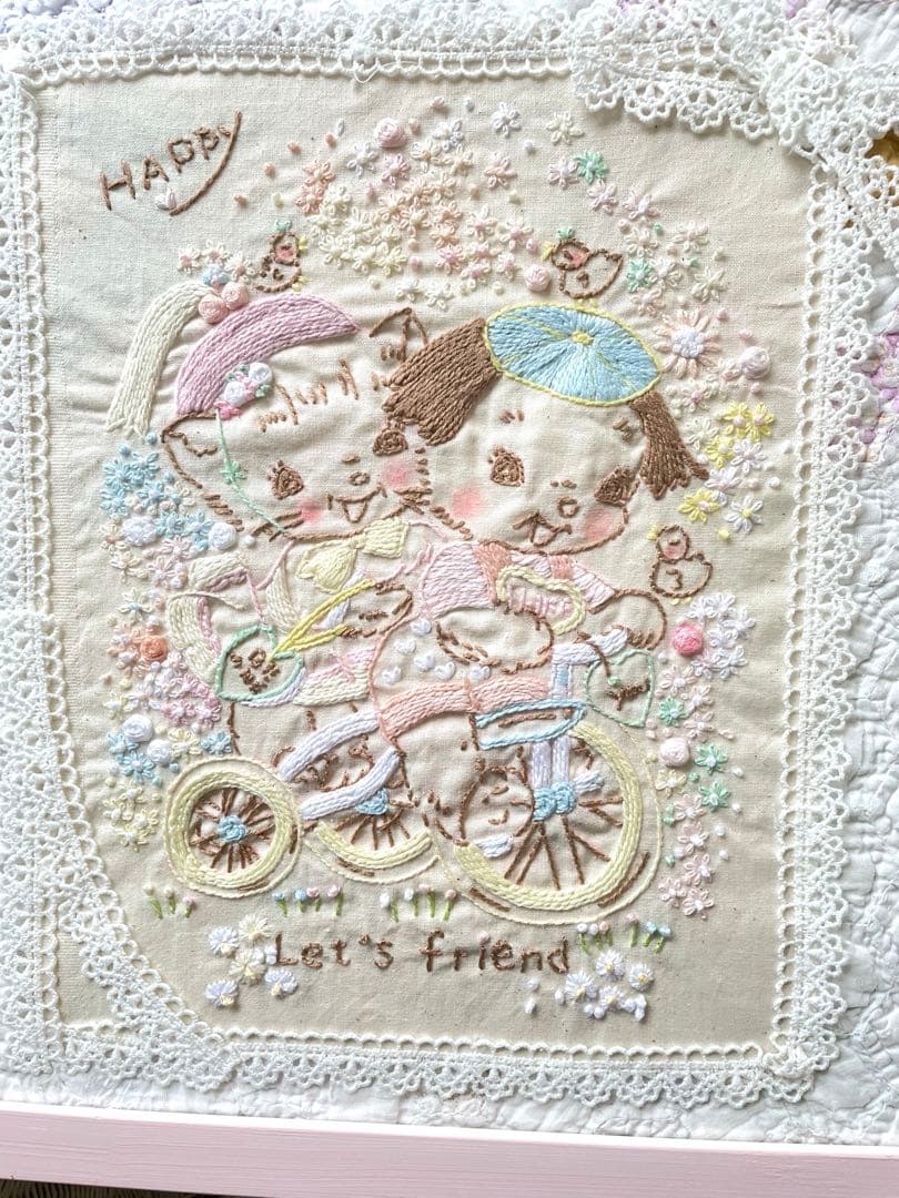 専用になります♡アンティークキルト＆ハンドメイド刺繍フレーム·͜· ♡