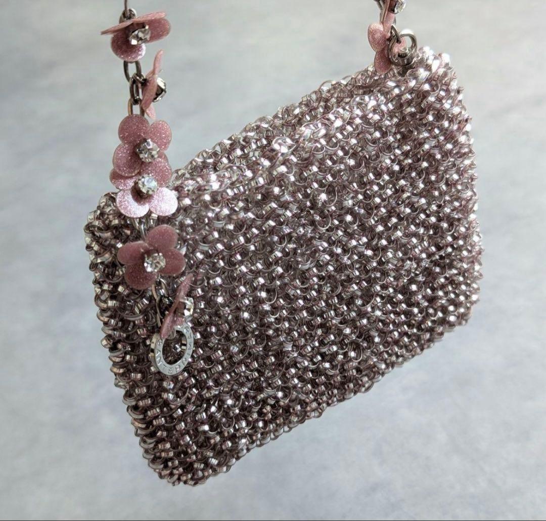 ANTEPRIMA フラワーモチーフ ミニハンドバッグ ワイヤーバッグ ピンク