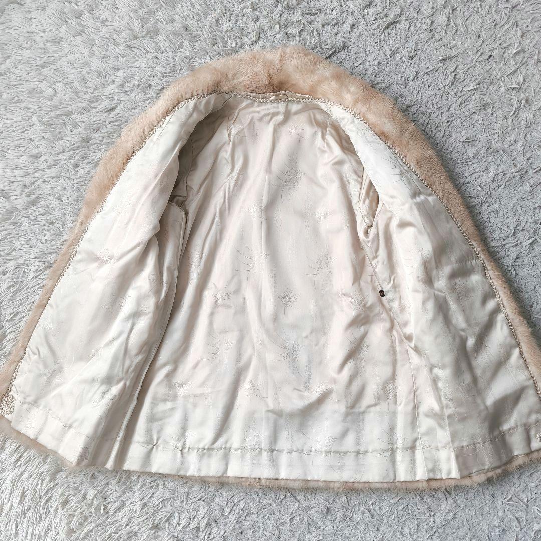 【美品 高級◎】総丈74 パステルミンク 毛皮 デミバフ ファーコート