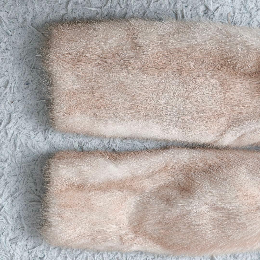 【美品 高級◎】総丈74 パステルミンク 毛皮 デミバフ ファーコート