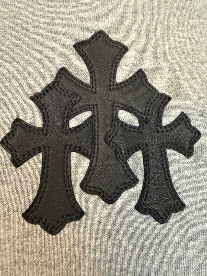 CHROME HEARTS ハーフジップ Y NOT クロスパッチ スウェット