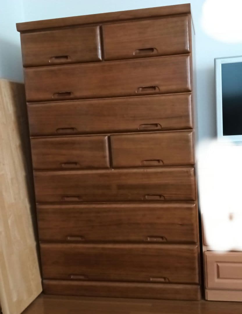 n*u様 アンティーク箪笥　ブラウン木製チェスト 9引き出し