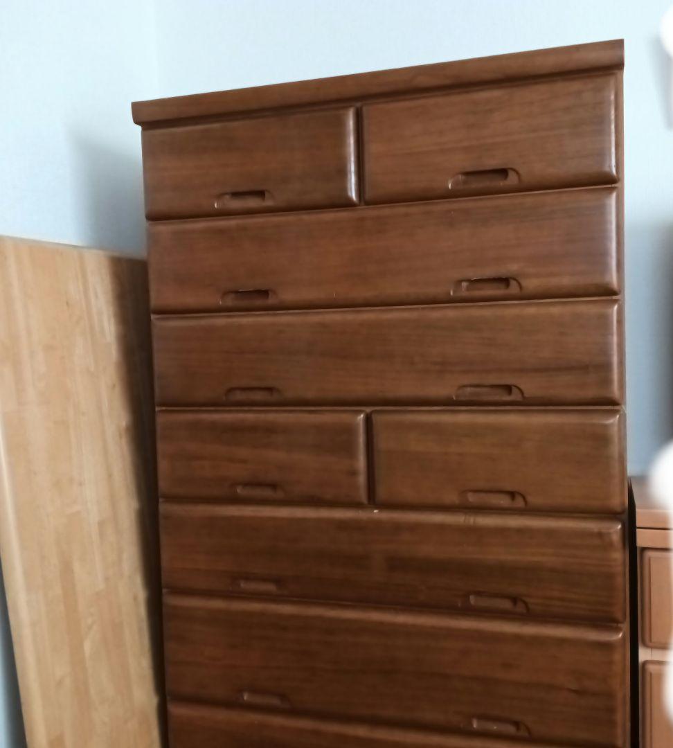 n*u様 アンティーク箪笥　ブラウン木製チェスト 9引き出し