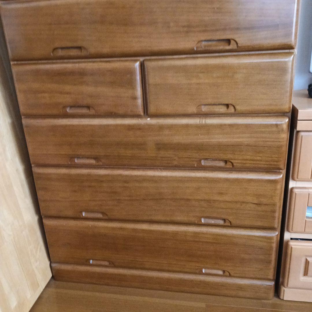 n*u様 アンティーク箪笥　ブラウン木製チェスト 9引き出し