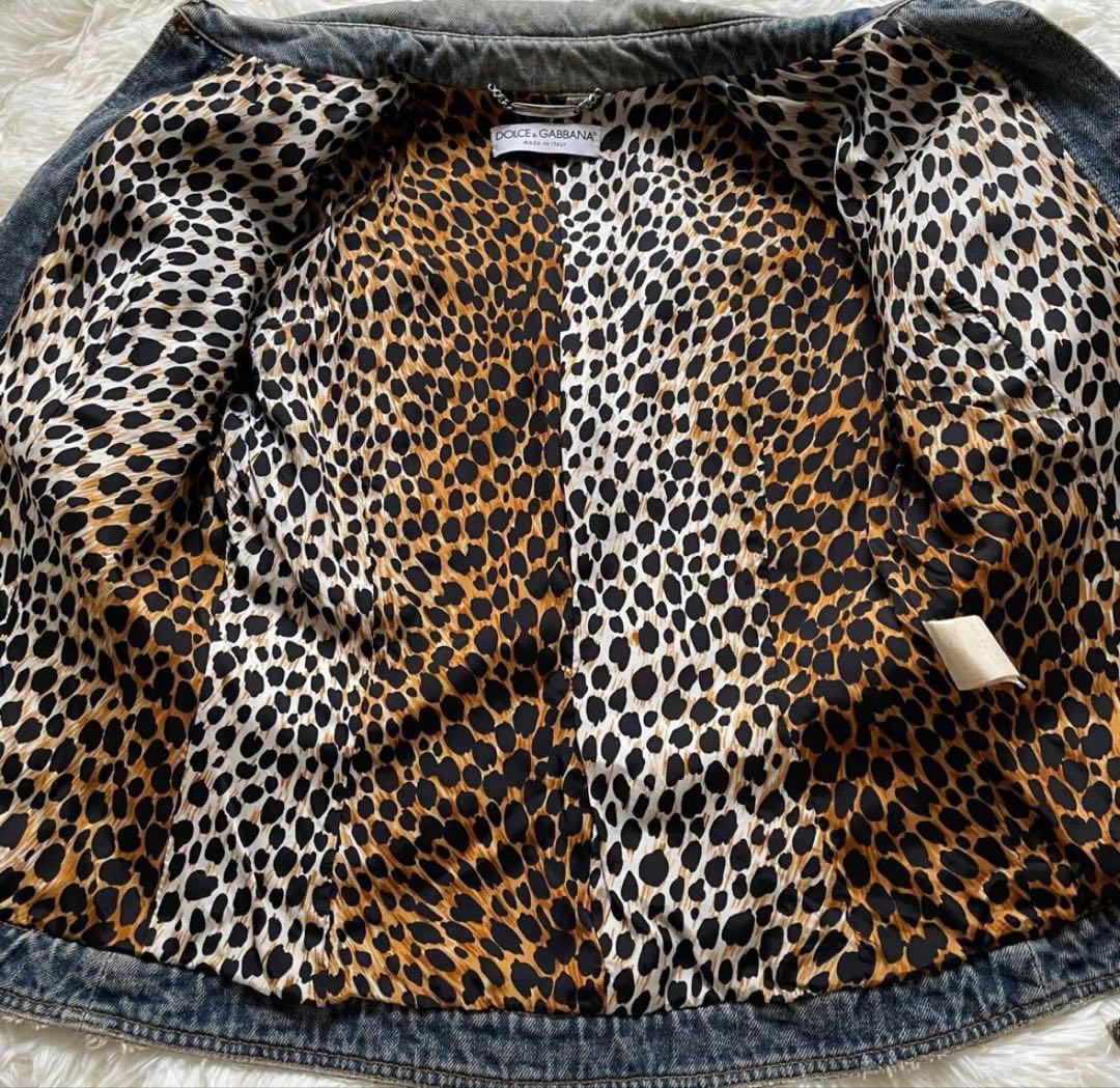 ドルチェアンドガッパーナ レオパード柄 デニムジャケット