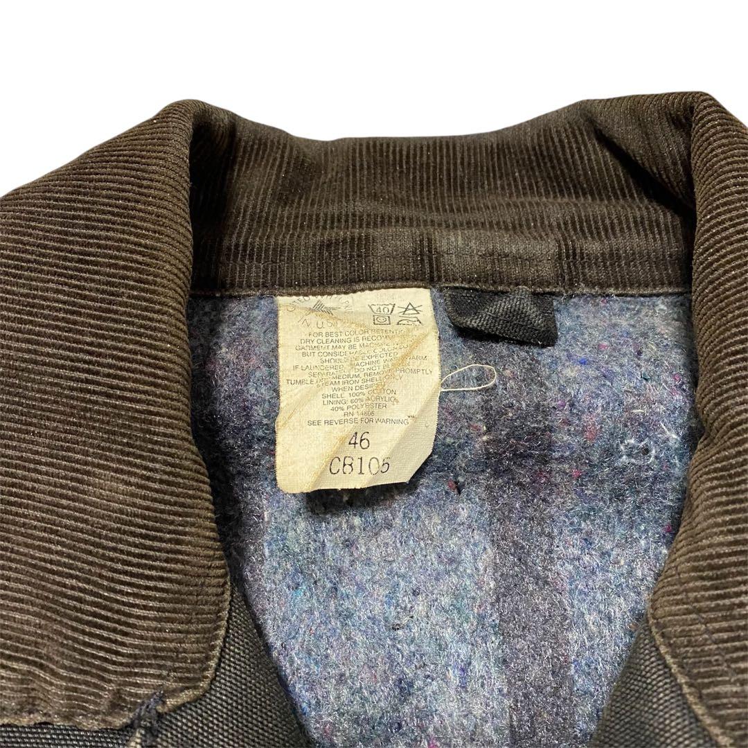 希少 星タグ Carhartt ミシガン チョアコート ブラック USA製 46