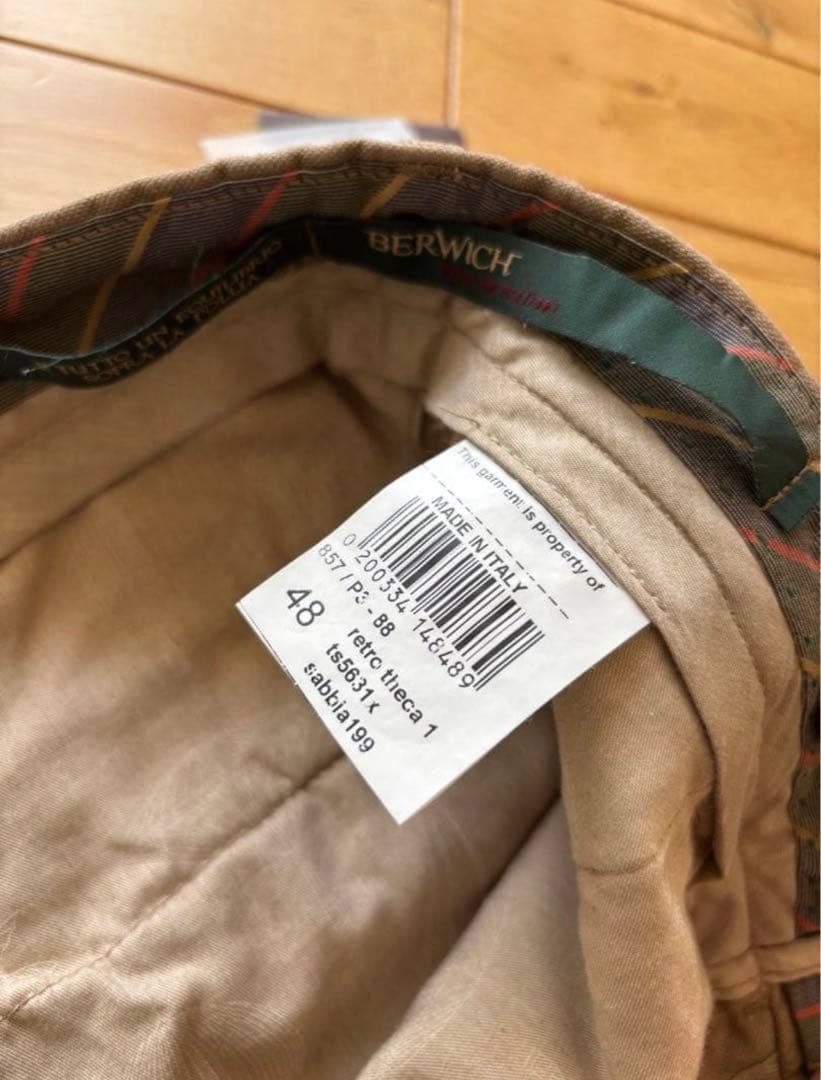 【極美品】BERWICH コットンリネンチノパンツ48 ベージュ ベルウィッチ