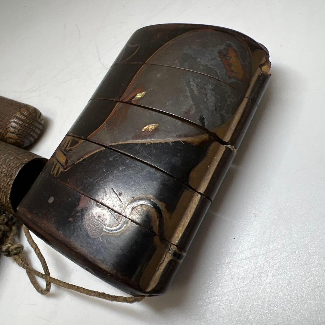 江戸時代　木製印籠、タバコ入　123g 東Y7-1204☆2Fタサオ