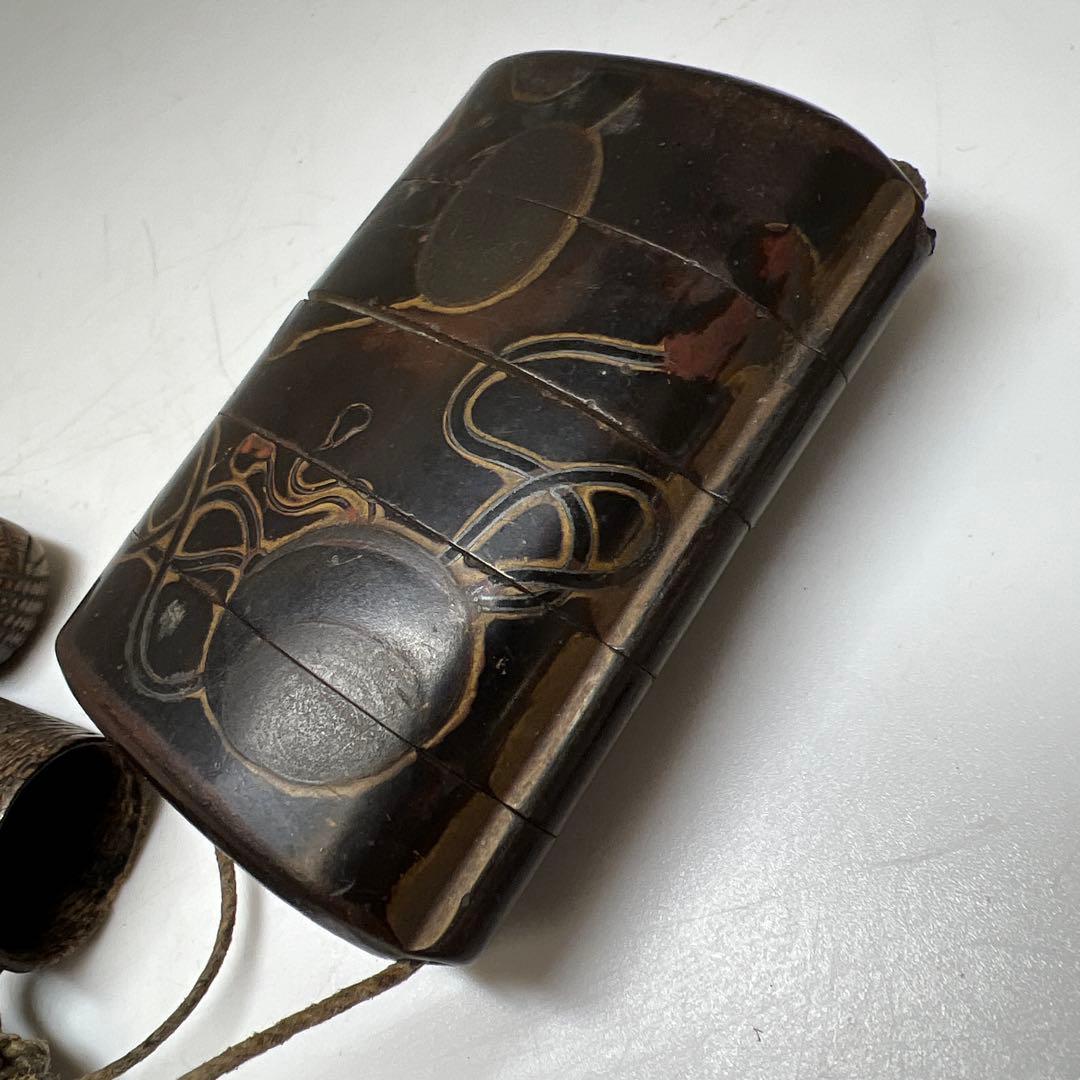 江戸時代　木製印籠、タバコ入　123g 東Y7-1204☆2Fタサオ