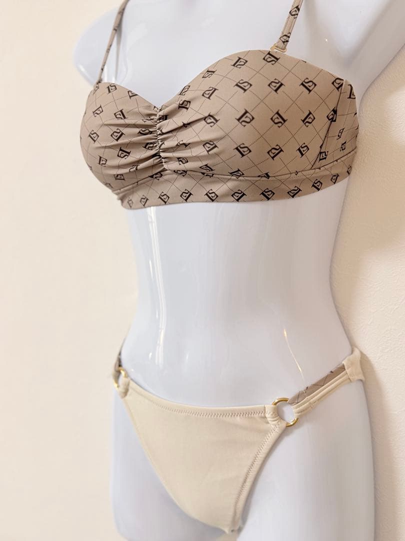 三愛水着楽園 ベージュ セパレート水着 リボン2way