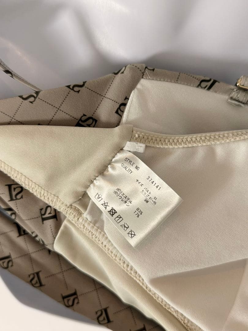 三愛水着楽園 ベージュ セパレート水着 リボン2way