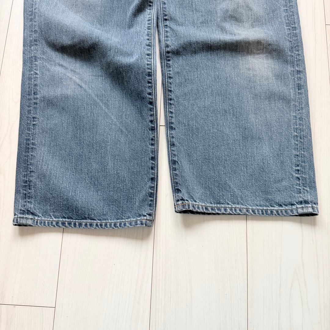 希少✨ 45R ライ麦デニムのシャルロット5 影色納戸 重 ワイドデニム