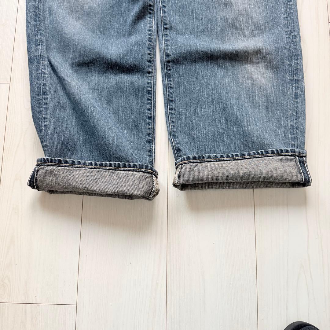 希少✨ 45R ライ麦デニムのシャルロット5 影色納戸 重 ワイドデニム