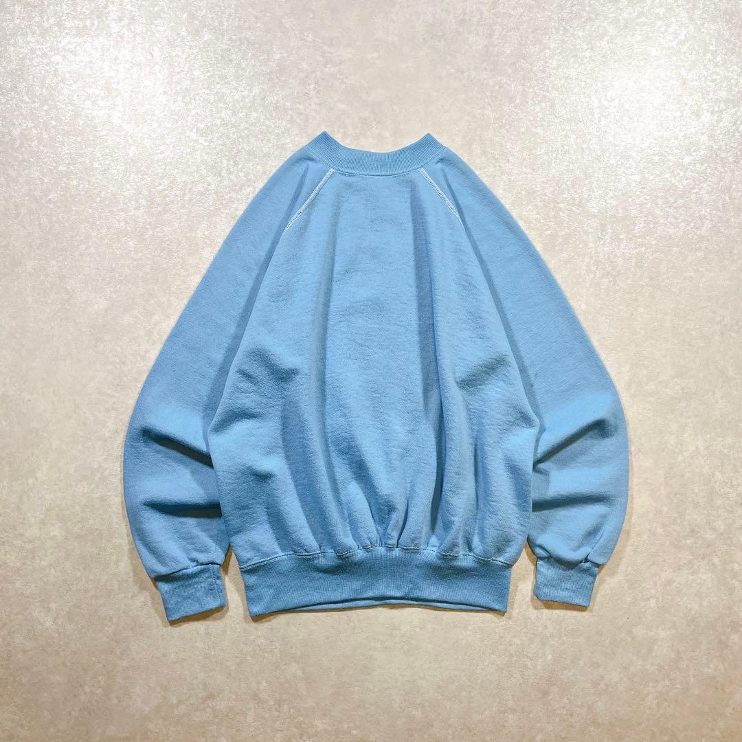 70s 80s Disney 白足ミッキー スウェット USA製 水色 Lサイズ