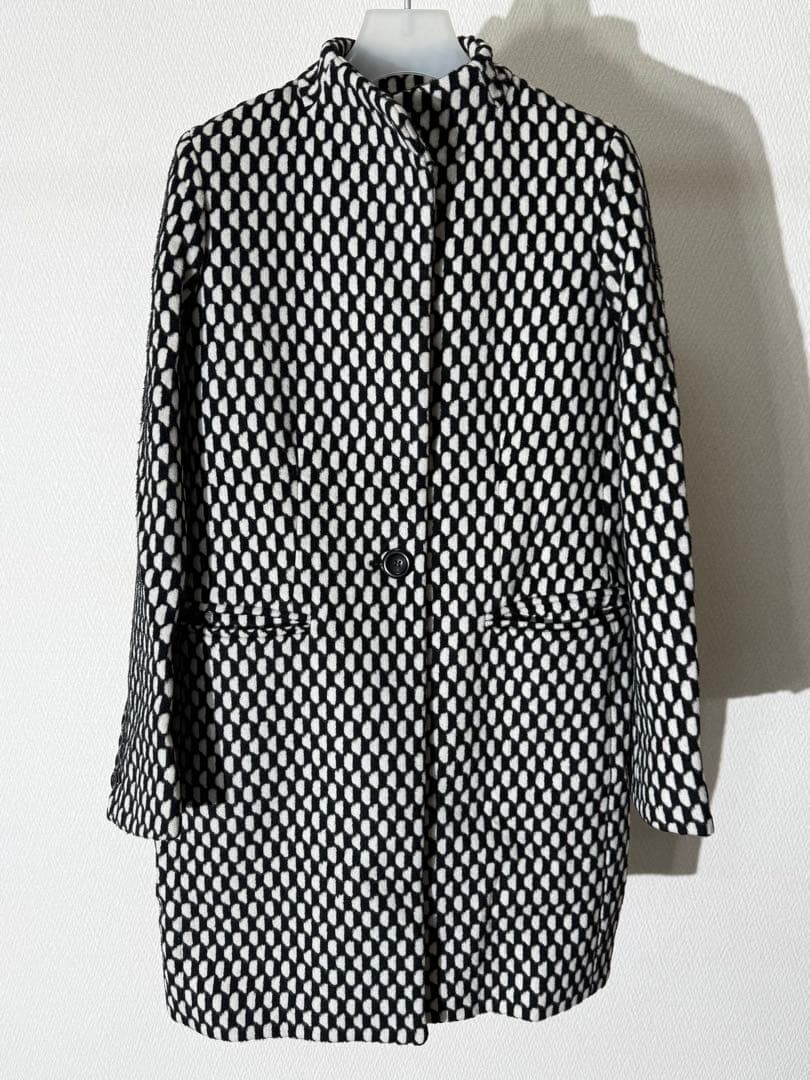 MAX MARA マックスマーラ 総柄ウールアルパカコート