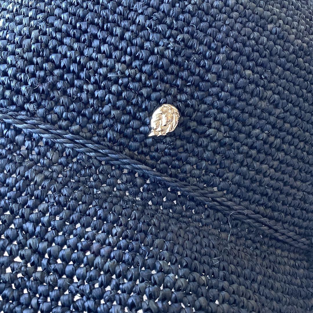 新品★ヘレンカミンスキー★プロバンス10ラフィアハットクロッシェ帽子★ネイビー系