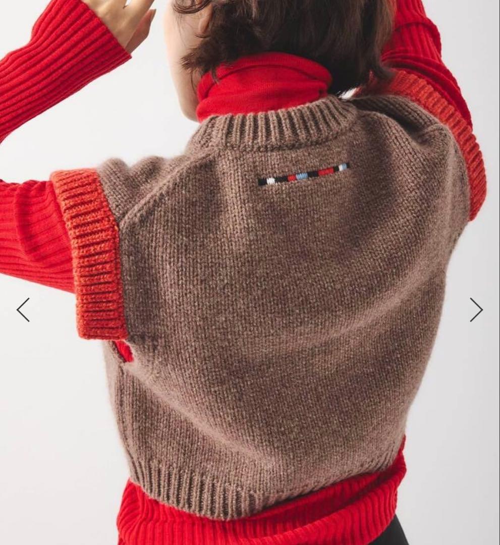 別注【Y.A.Acc】for JS Bicolor knit Vest ラックス