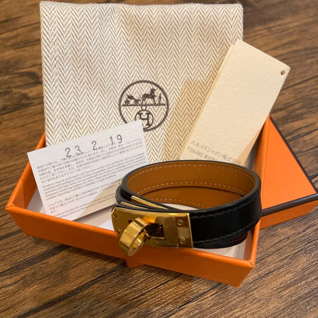 HERMES エルメス　レザーブレスレット　『ケリー』 ドゥブルトゥール　T2
