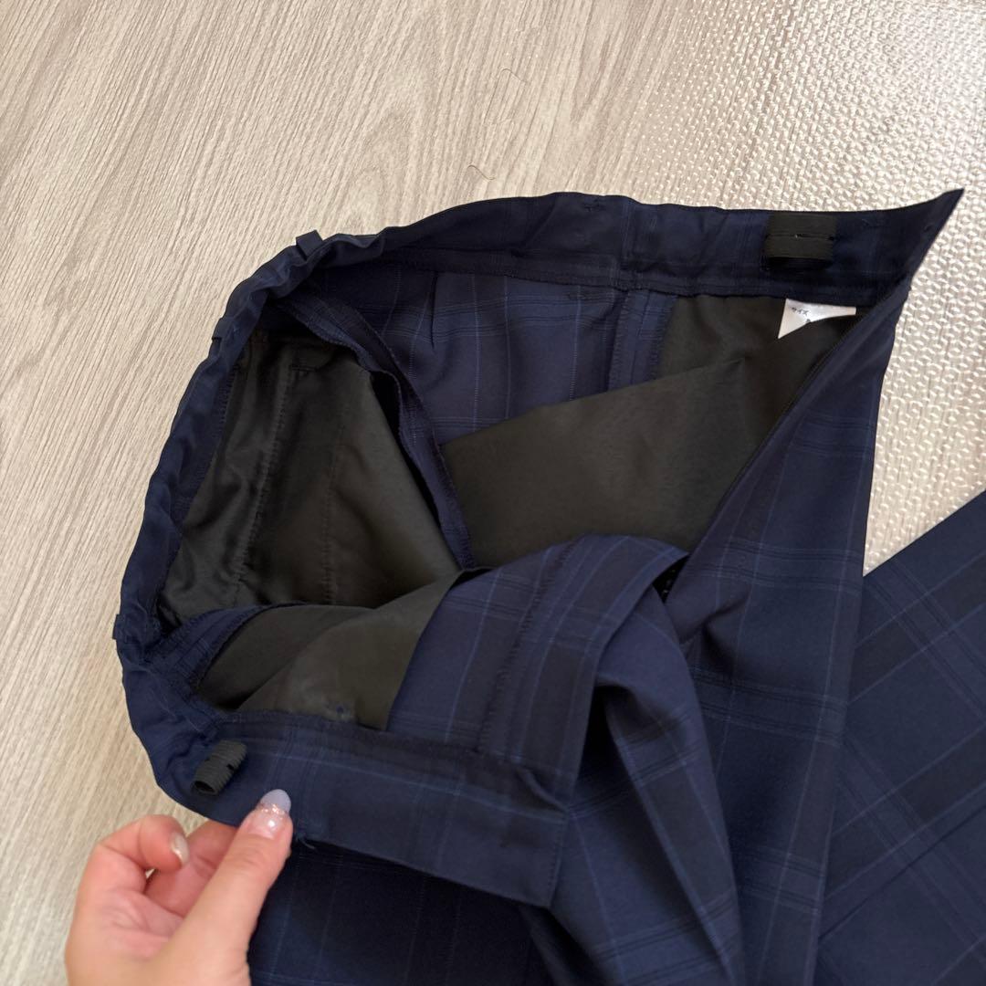 ワンダーファクトリー 140 男の子 スリーピース 5点 セットアップ紺チェック