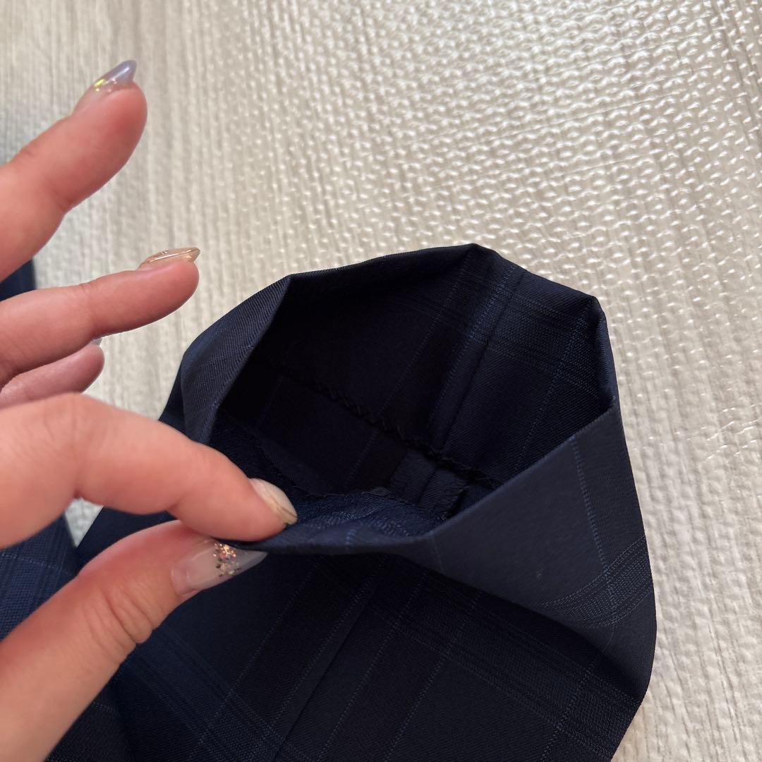 ワンダーファクトリー 140 男の子 スリーピース 5点 セットアップ紺チェック