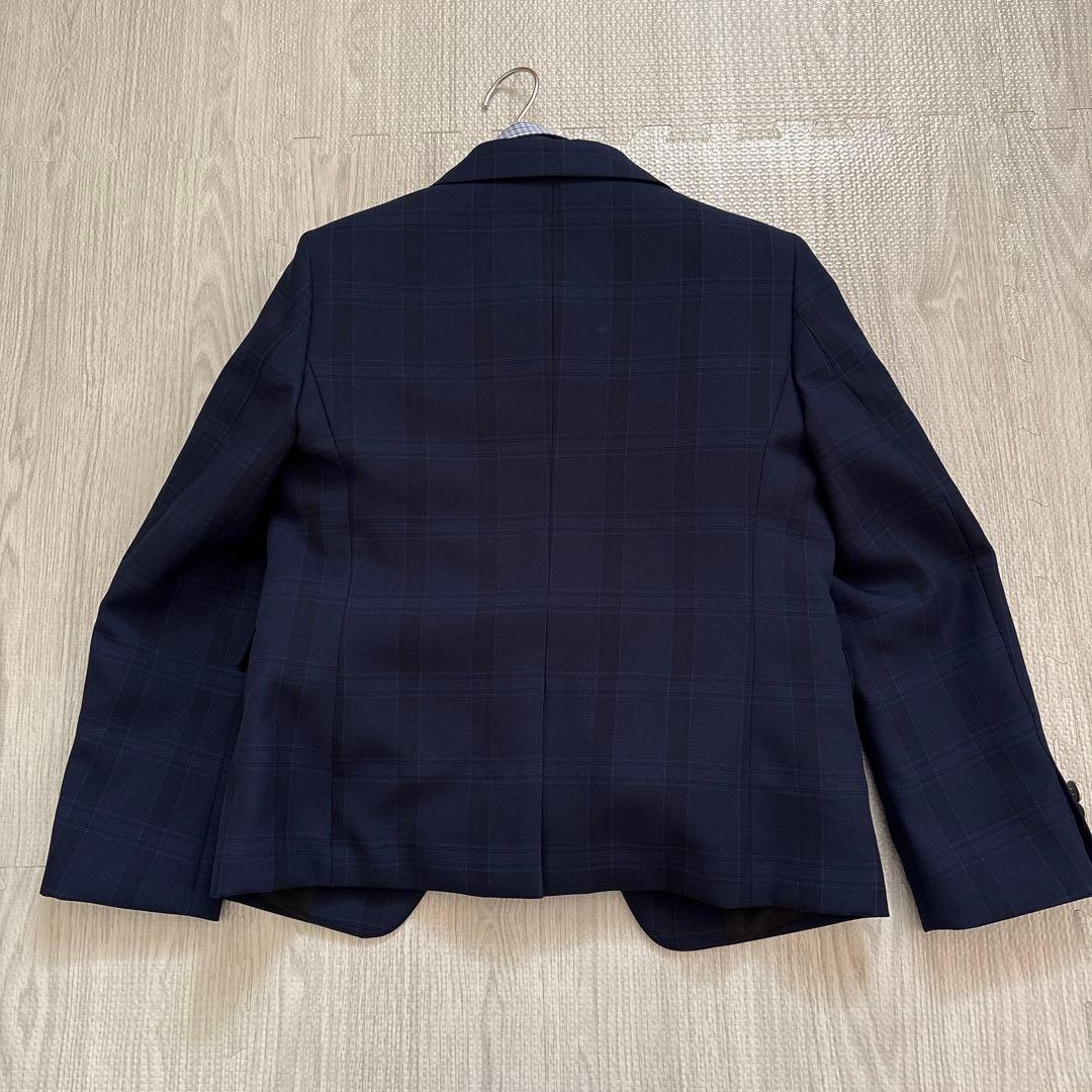 ワンダーファクトリー 140 男の子 スリーピース 5点 セットアップ紺チェック